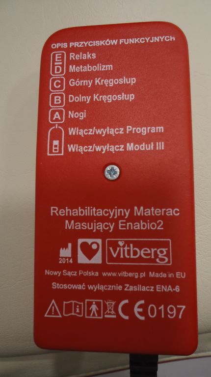 MATERAC REHABILITACYJNY, MASUJĄCY VITBERG ENABIO