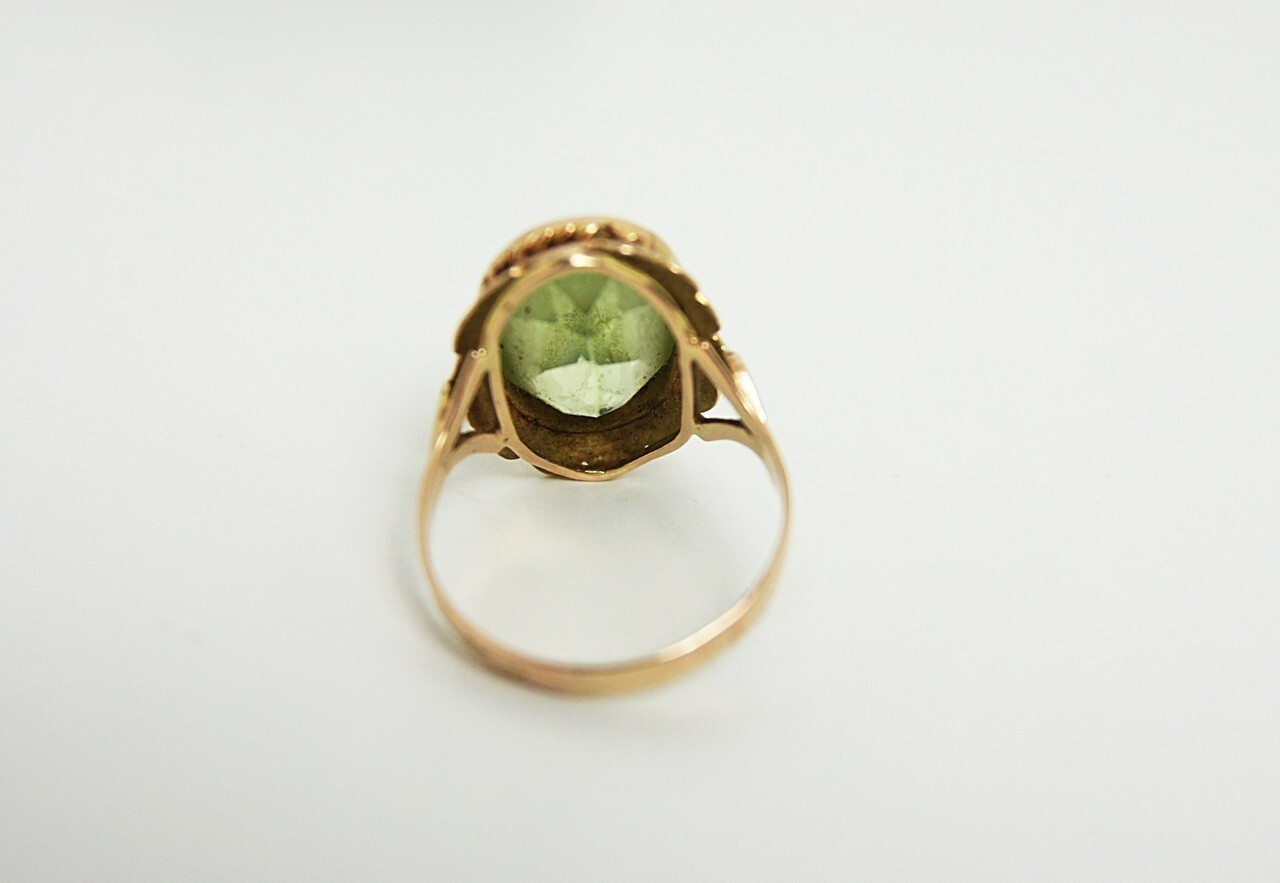 zloty-pierscionek-zielone-oczko-14ct-rodzaj-wyrob-jubilerski