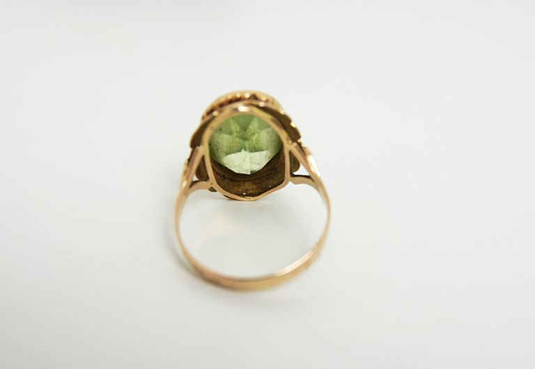 zloty-pierscionek-zielone-oczko-14ct-rodzaj-wyrob-jubilerski