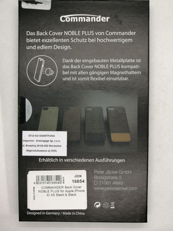 ETUI COMMANDER BLACK COVER NOBLE PLUS IPHONE X/XS