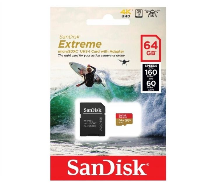 KARTA PAMIĘCI SANDISK EXTREME MICROSDXC 64GB 160M