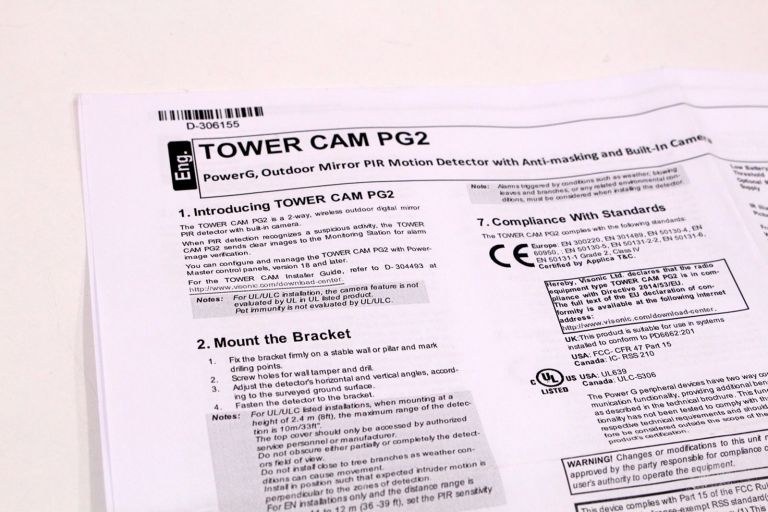 ŚWIEŻY VISONIC TOWER CAM PG2 ZESTAW DETEKTOR PIR