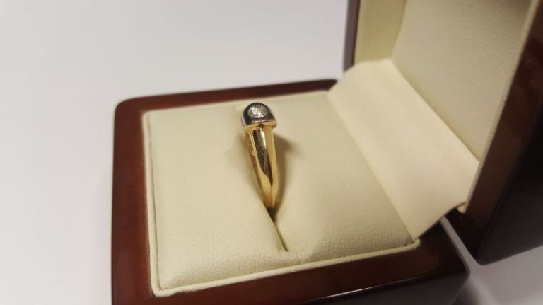 ZŁOTY PIERŚCIONEK Z BRYLANTEM 14K 2.96G