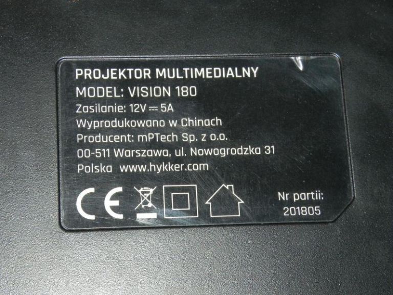 PROJEKTOR MULTIMEDIALNY HYKKER VISION 180 CZYTAJ!