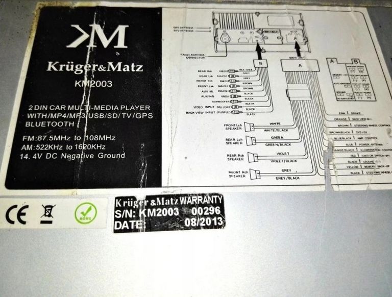 RADIOODTWARZACZ 2 DIN KRUGER MATZ KM2003