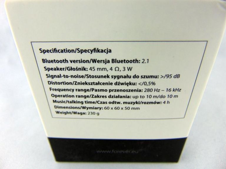 GŁOŚNIK BLUETOOTH FOREVER BS-100