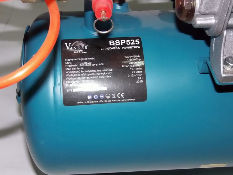 KOMPRESOR / SRĘŻARKA 24L VANDER BSP525
