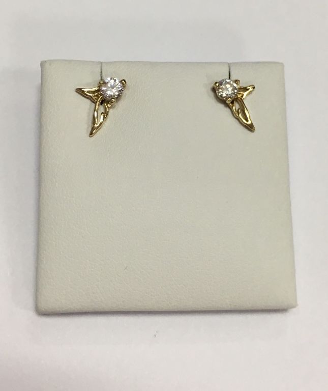 zlote-kolczyki-jaskolki-z-cyrkonia-ct-585-stan-uzywany
