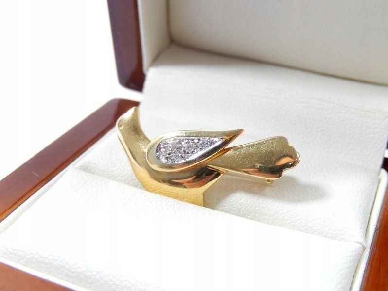 piekna-zlota-broszka-golab-z-diamentami-rodzaj-wyrob-jubilerski