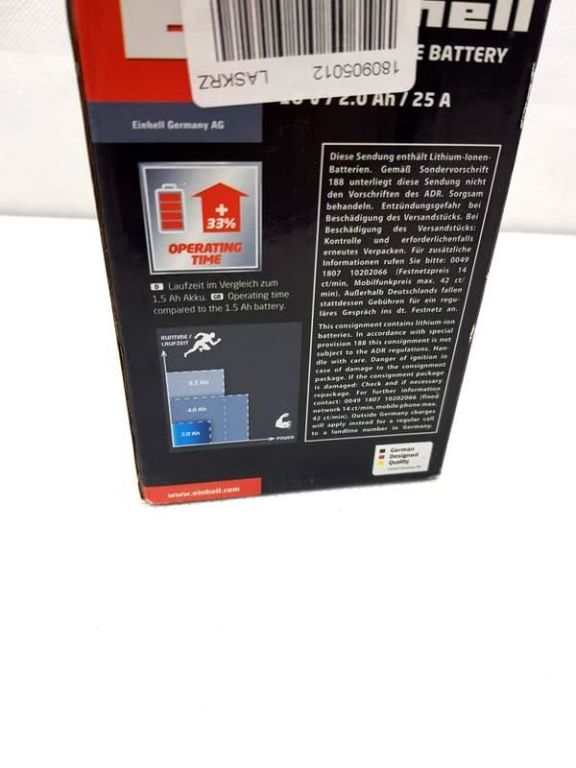 bateria-einhell-2-ah-komplet-stan-powystawowy