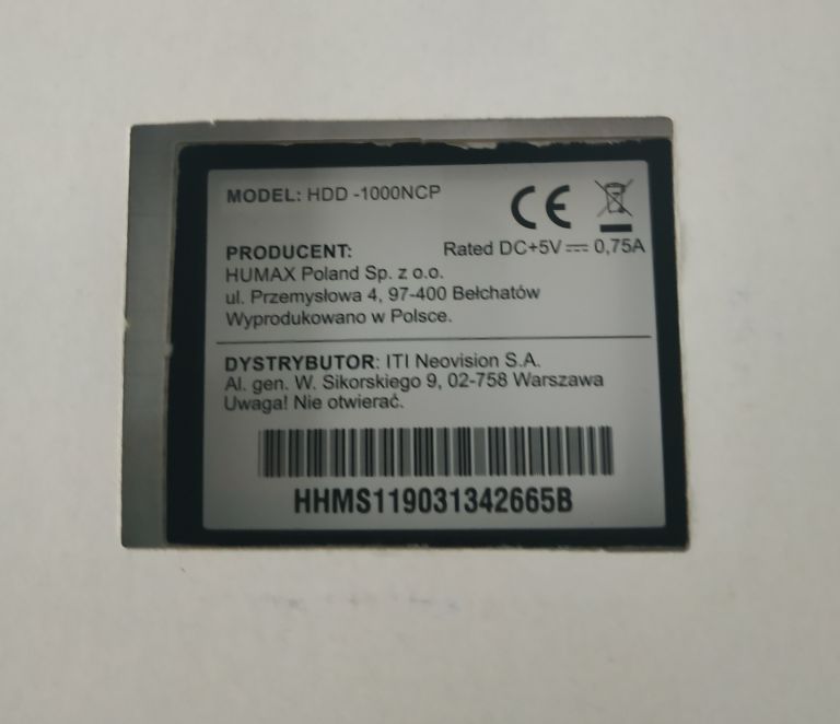 DYSK KOMPLET HDD-1000NCP 1TB ESATA