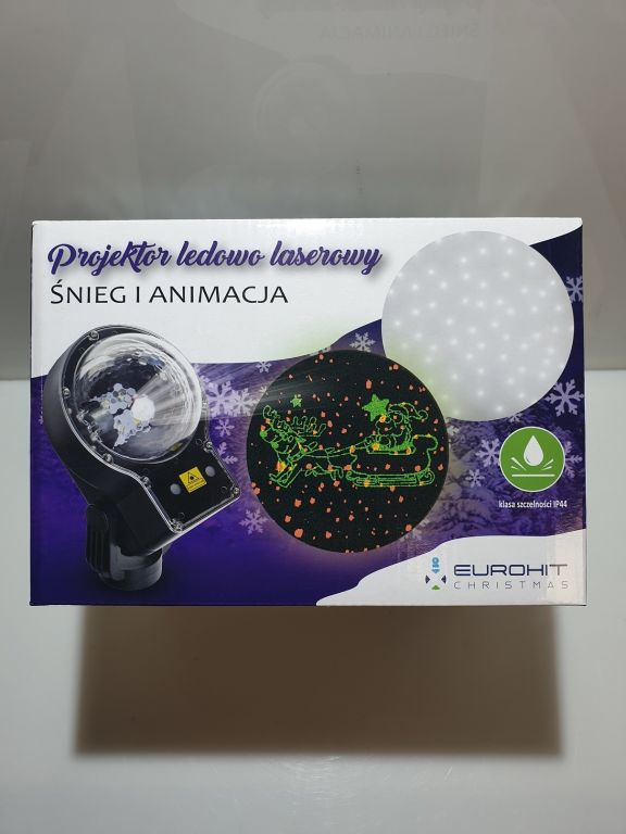 PROJEKTOR LEDOWO LASEROWY ŚNIEG I ANIMACJA