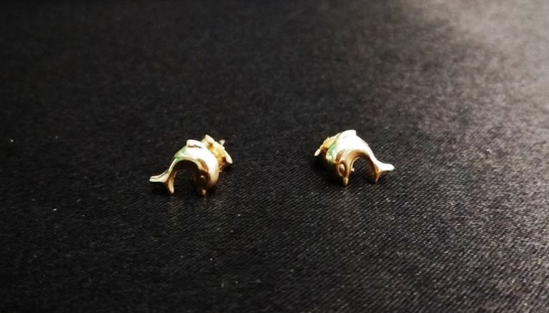 zlote-kolczyki-delfinki-585-stan-uzywany