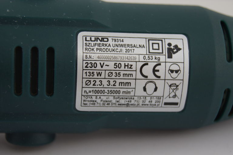 MULTISZLIFIERKA LUND 79314 MODELARSKA REGULACJA