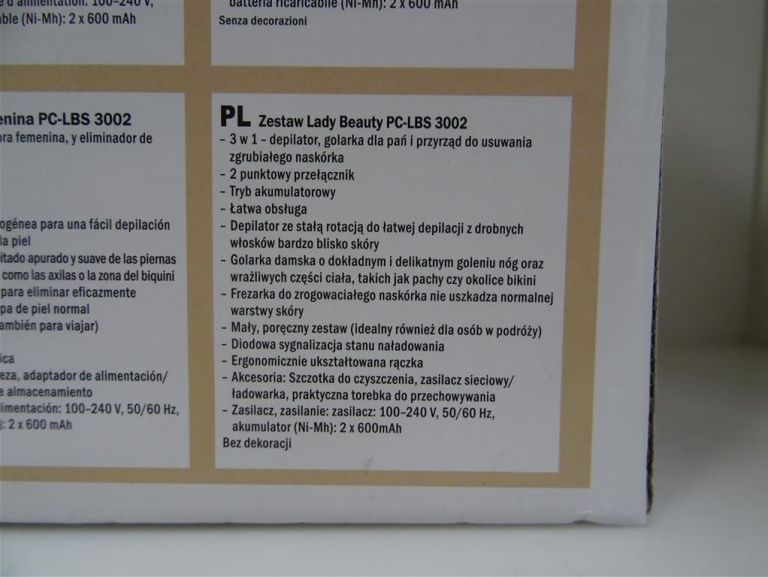 PROFICARE DEPILATOR PC-LBS 3002