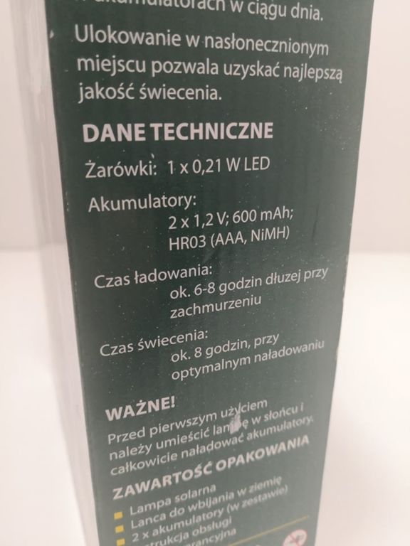 LAMPA SOLARNA OGRODOWA LIGHTZONE
