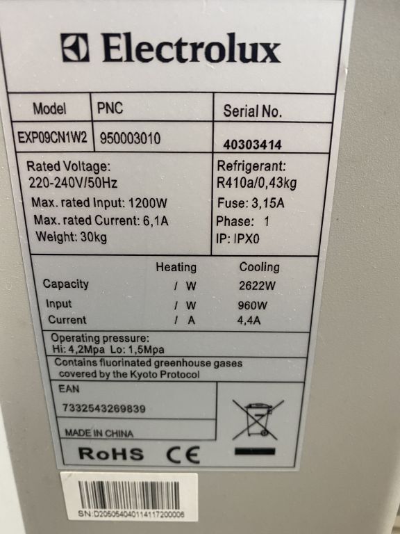 KLIMATYZATOR ELECTROLUX EXP09CN1W