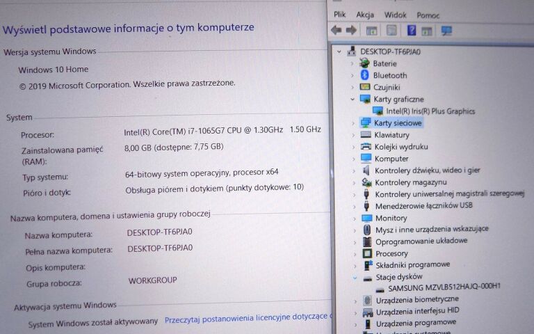 LAPTOP HP SPECTRE X360 13-AW0002NW I7 / 512GB SSD