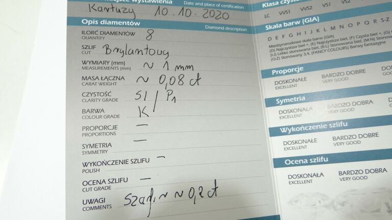 ZŁOTY PIERŚCIONEK Z SZAFIREM I DIAMENTAMI 19R