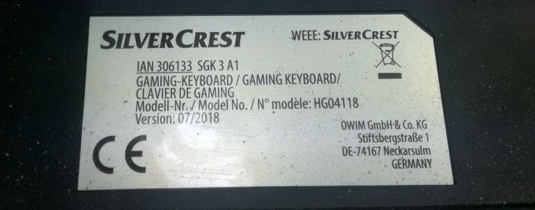 KLAWIATURA MECHANICZNA DLA GRACZY SILVERCREST