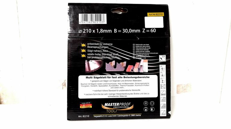 TARCZA MASTERPROOF PROFESSIONAL TOOLS 210X1,8MM