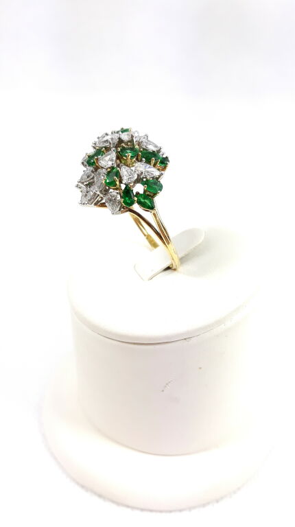 BOGATY PIERŚCIEŃ SZMARAGDY DIAMENTY 750 10.33G 27