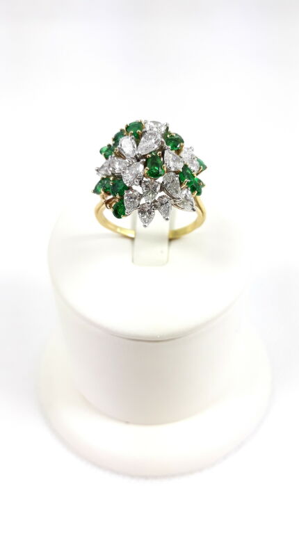 BOGATY PIERŚCIEŃ SZMARAGDY DIAMENTY 750 10.33G 27