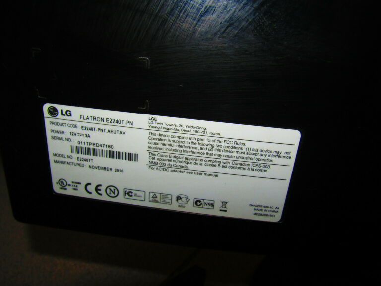 MONITOR LG FLATRON E2240T-PN