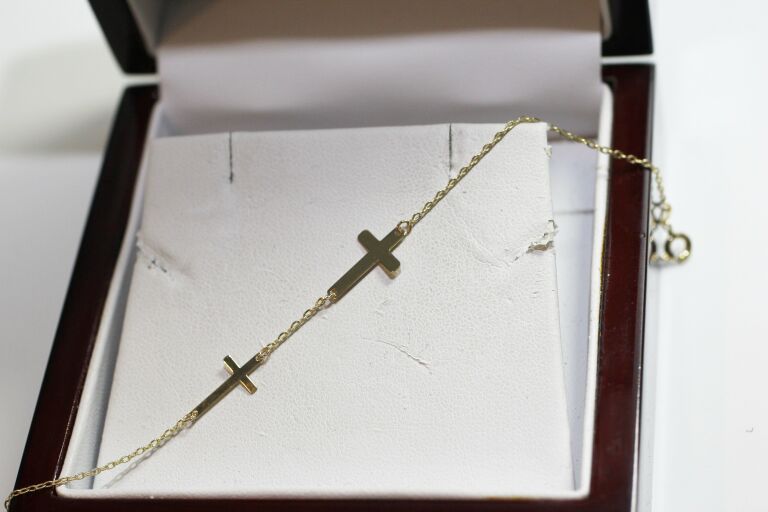 nowa-zlota-bransoletka-093g-p585-krzyzyki-18cm-stan-11323-1