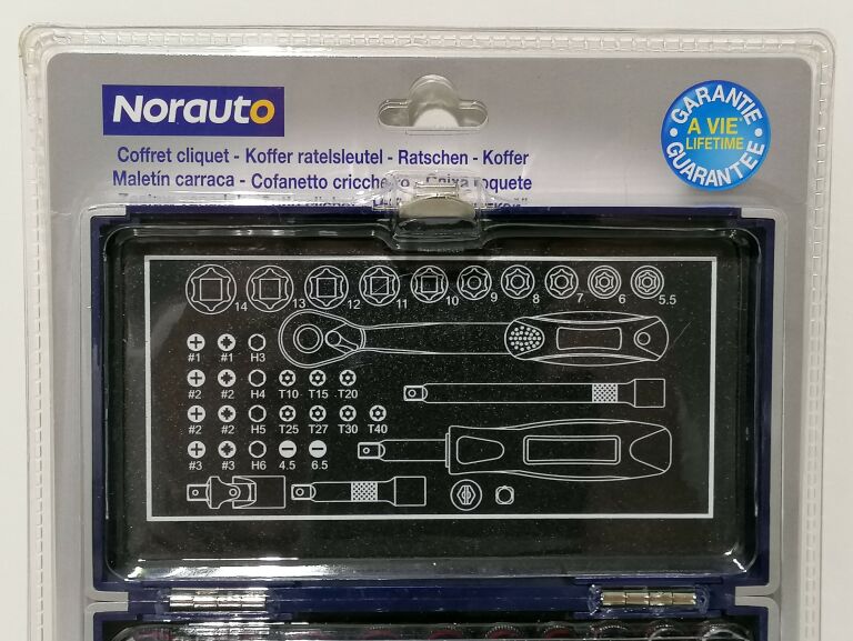ZESTAW NARZĘDZI KLUCZE NASADKI 1/4 NORAUTO 38 SZT