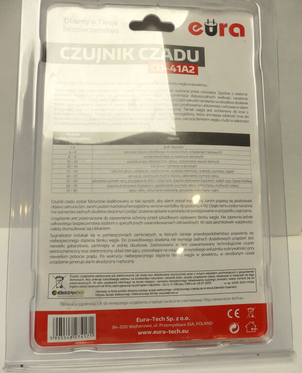 CZUJNIK CZADU EURA CD-41A2
