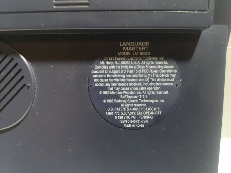TRANSLATOR FRANKLIN LANGUAGE MASTER LM-6000