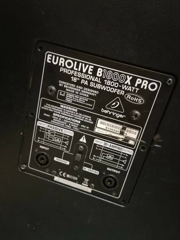 SUBWOOFER BEHRINGER EUROLIVE B1800X PRO