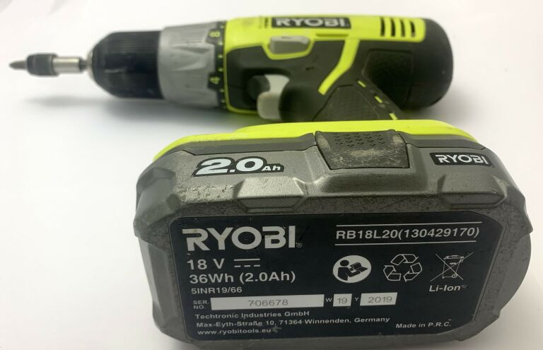 WIERTARKA UDAROWA RYOBI R18PD5 + R18DDP 2X AKU ŁA