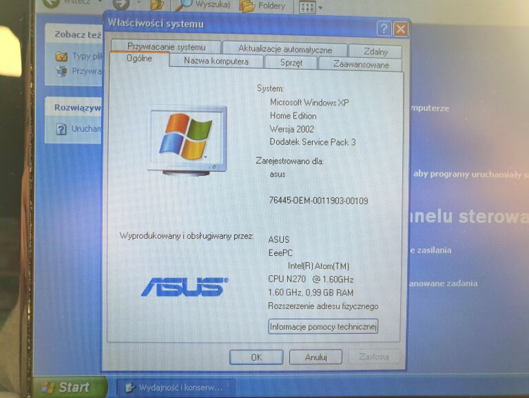 ASUS EEE PC 1015PD 72 GB 1 GB RAM WIN XP 10,1 CAL