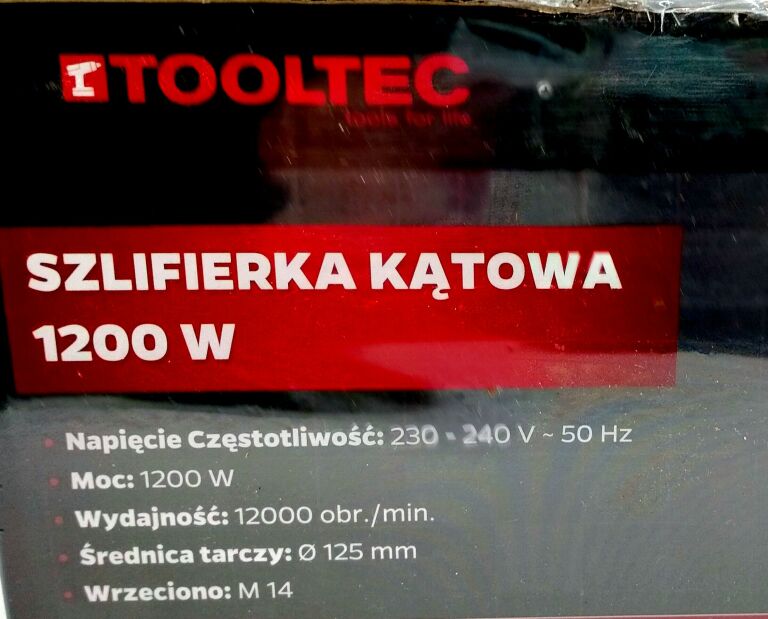 SZLIFIERKA KĄTOWA TOOLTEC 1200W