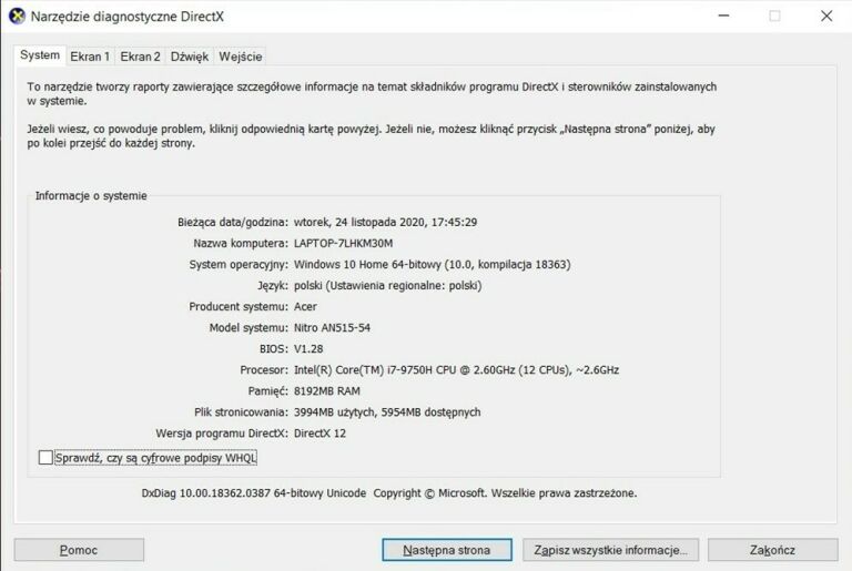 ACER NITRO 5 I7-9750H GTX 1650 8GB RAM 500 GB SSD
