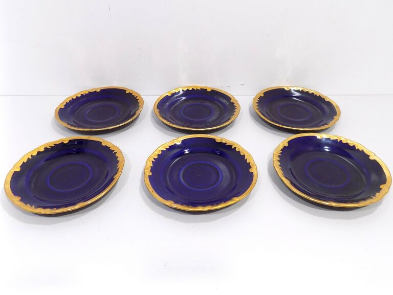 ZŁOCONA PORCELANA TUŁOWICE 6 PODSTAWEK