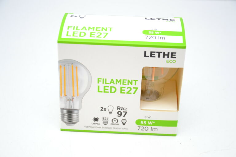 2X ŻARÓWKI LETHE ECO FILAMENT LED E27 8-55W
