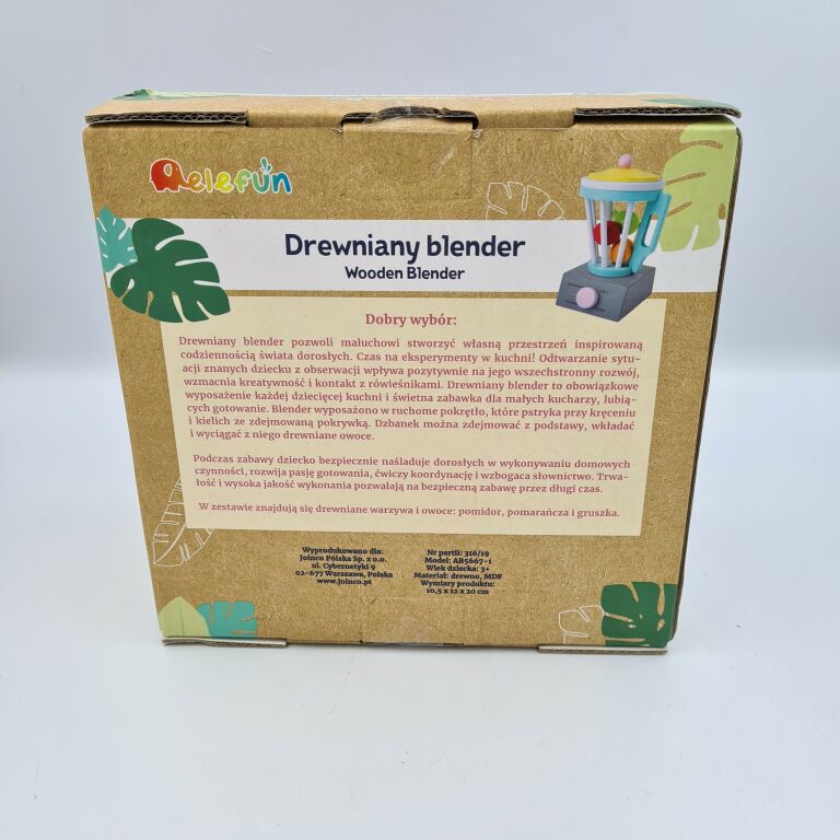 ZABAWKA DREWNIANY BLENDER DREWNIANE OWOCE ELEFUN