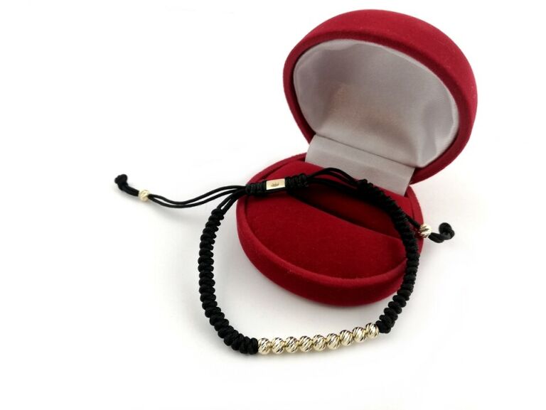 zlota-bransoletka-na-sznurku-kulki-585-268g-jana-pawla-ii-wodzislaw-slaski