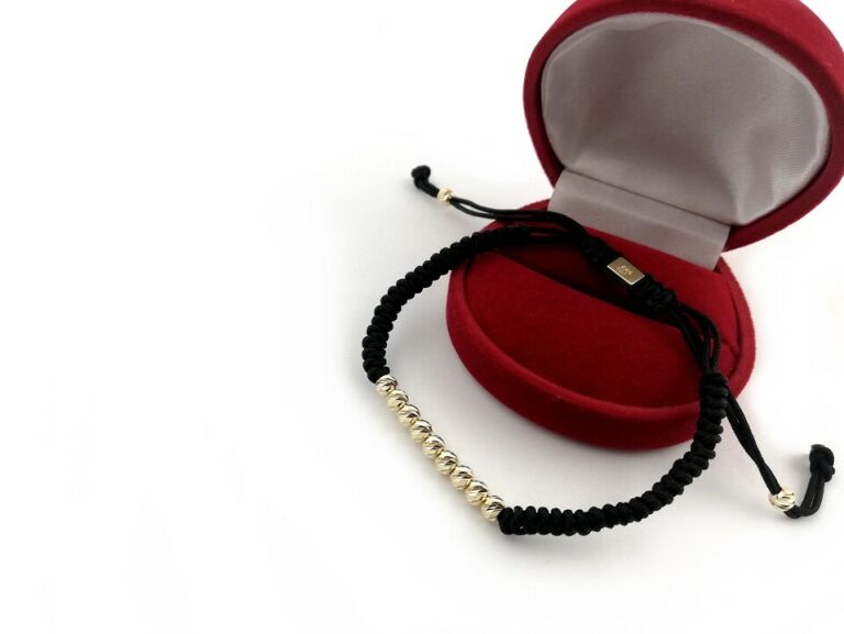 zlota-bransoletka-na-sznurku-kulki-585-268g-stan-nowy