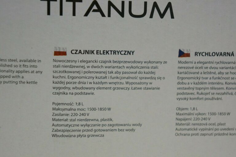CZAJNIK ELEKTRYCZNY RORAIMA 1,8 L SREBRNY TITANUM