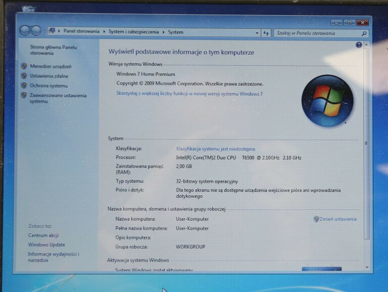 LAPTOP ZEPTO A15 320GB/2GB/USZKODZONY