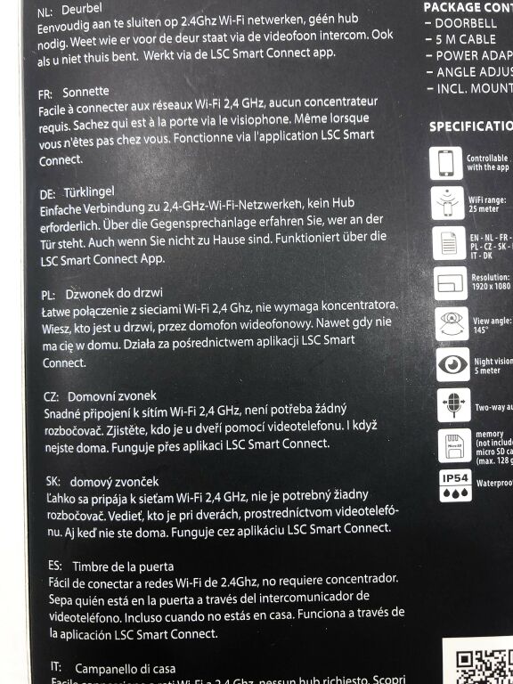 DZWONEK WIDEO LSC SMART CONNECT