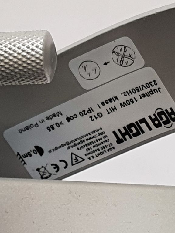 HALOGEN AGA LIGHT JUPITER-GRATIS ŻARÓWKA OSRAM150W