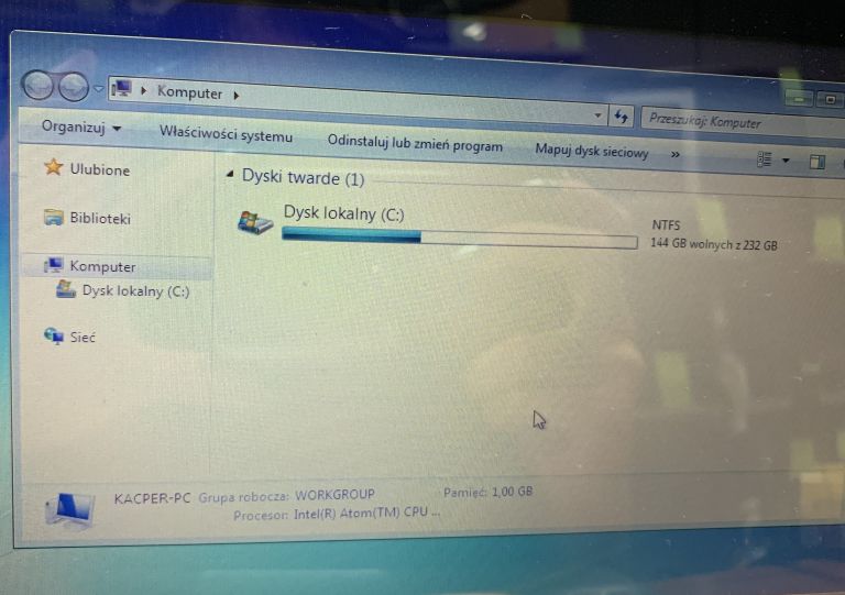 HP MINI 210 INTEL ATOM N550 1/230GB + NIE ORG ŁAD