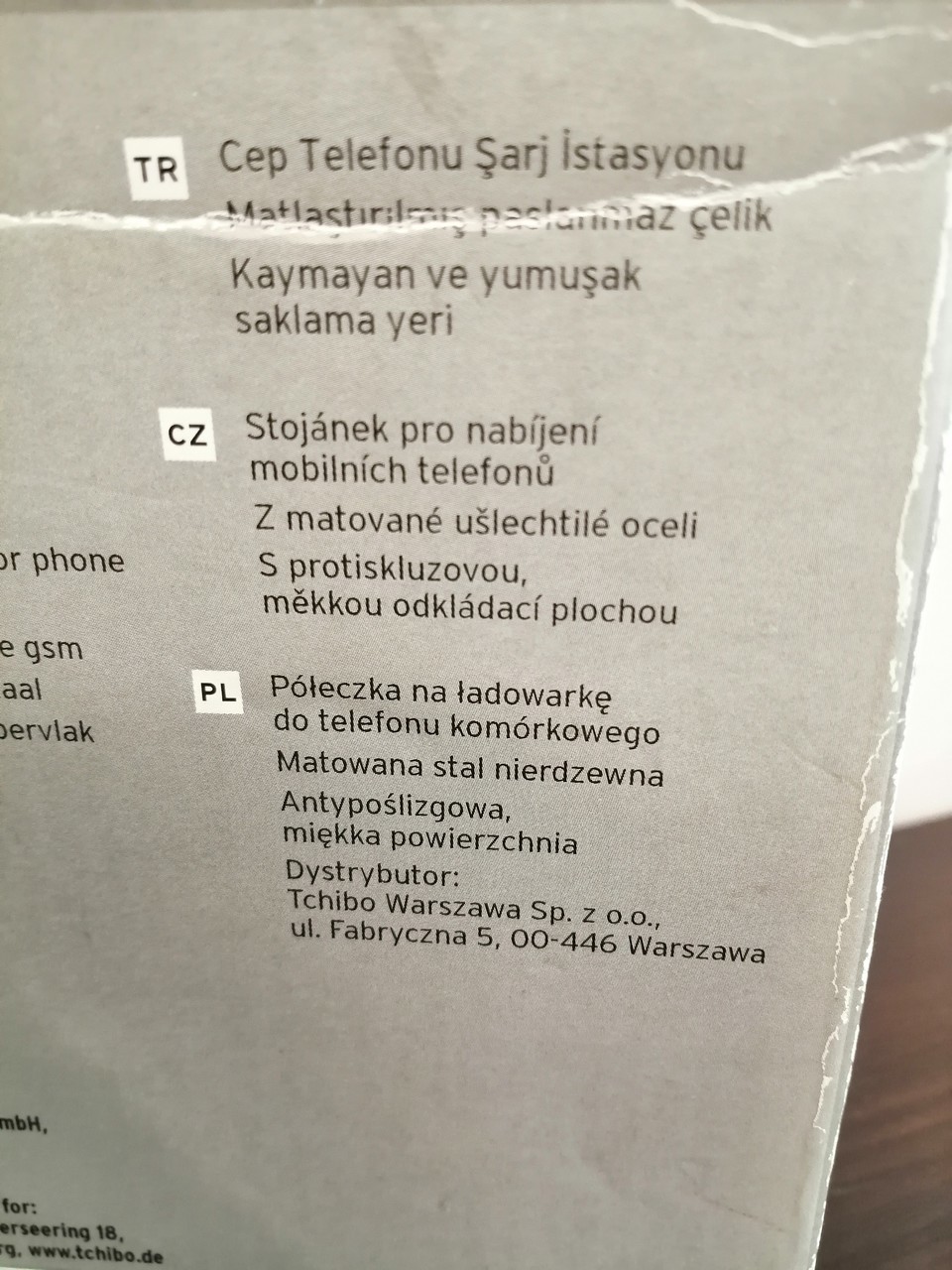 polka-na-ladowarke-do-telefonu-tchibo-stalowa-stan-uzywany