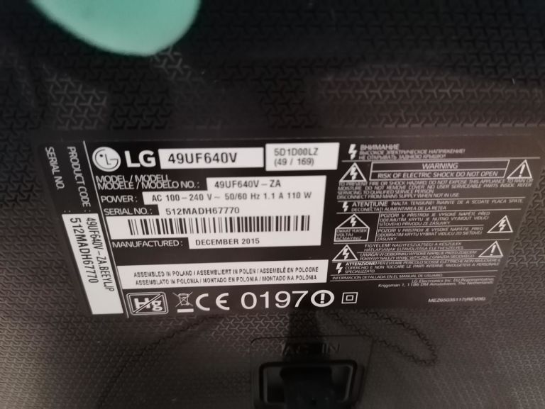 TELEWIZOR LG 49UF640V USZKODZONY