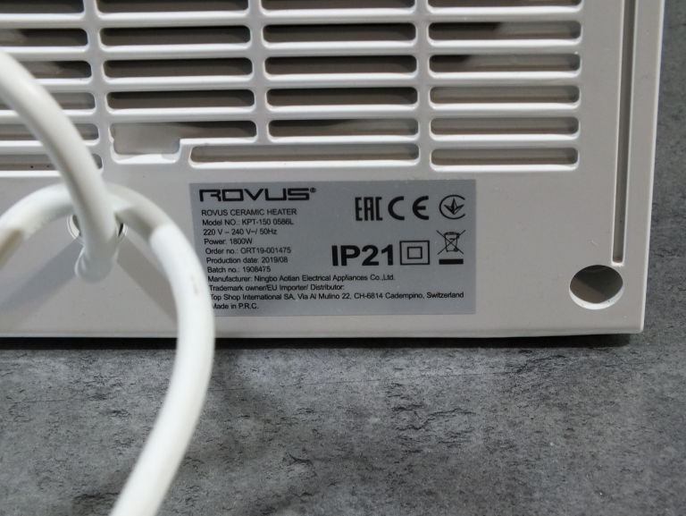 GRZEJNIK ELEKTRYCZNY TERMOSTAT FARELKA 1800W ROVU